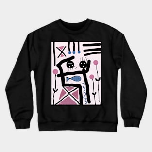 Kids Posing Stick Figure Crewneck Sweatshirt